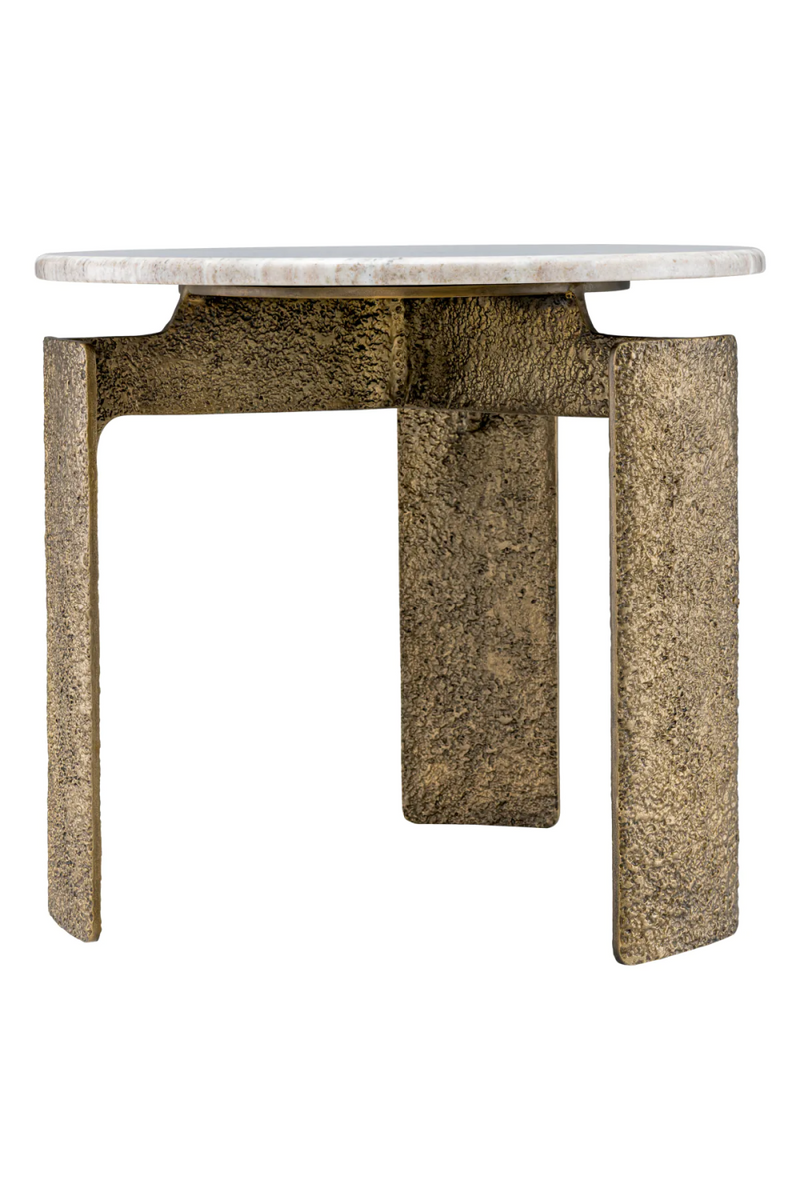 Round Beige Marble Side Table | Eichholtz Bodega | Eichholtzmiami.com