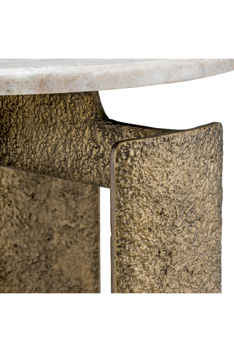 Round Beige Marble Side Table | Eichholtz Bodega | Eichholtzmiami.com