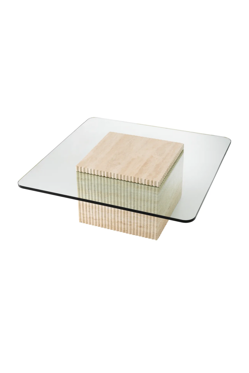 Square Travertine Pedestal Coffee Table | Eichholtz Brindisi | Eichholtzmiami.com