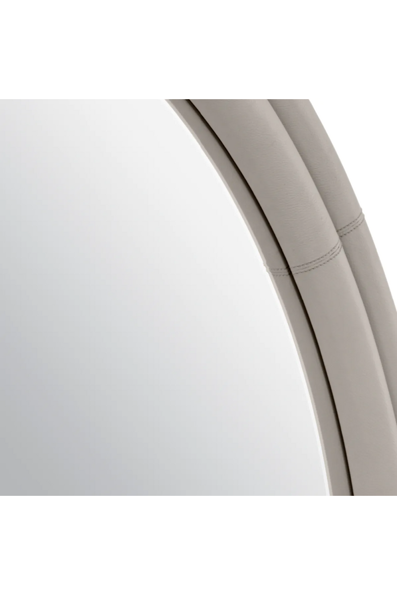 Gray Leather Round Mirror | Eichholtz Bastioni | Eichholtzmiami.com