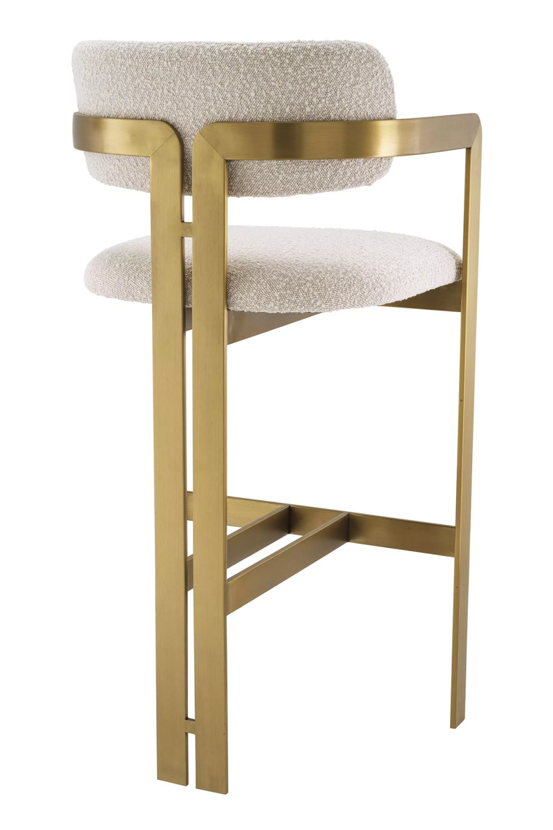 Gold Framed Boucle Bar Stool | Eichholtz Donato | Eichholtzmiami.com