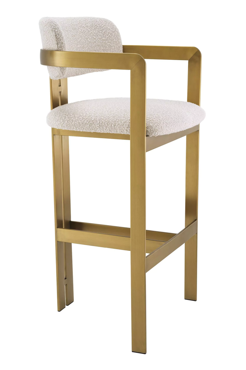 Gold Framed Boucle Bar Stool | Eichholtz Donato | Eichholtzmiami.com