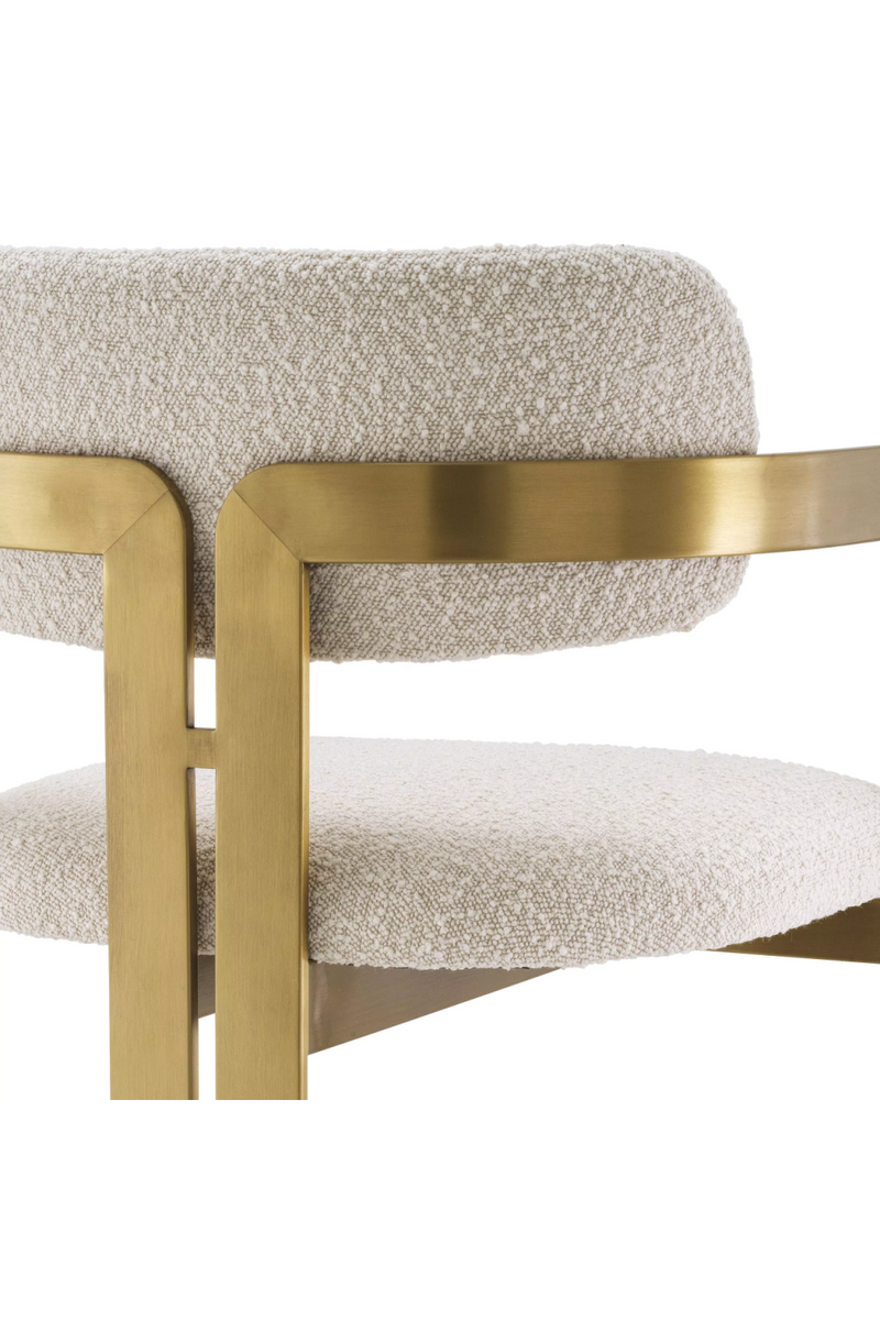 Gold Framed Boucle Bar Stool | Eichholtz Donato | Eichholtzmiami.com