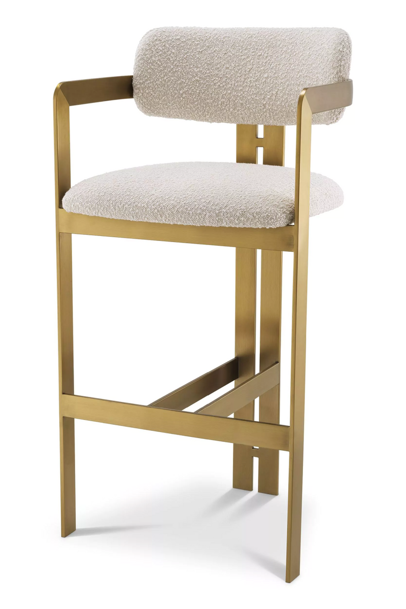 Gold Framed Boucle Bar Stool | Eichholtz Donato | Eichholtzmiami.com