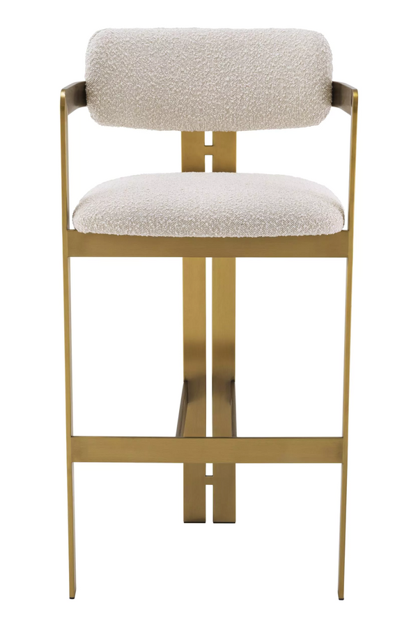 Gold Framed Boucle Bar Stool | Eichholtz Donato | Eichholtzmiami.com
