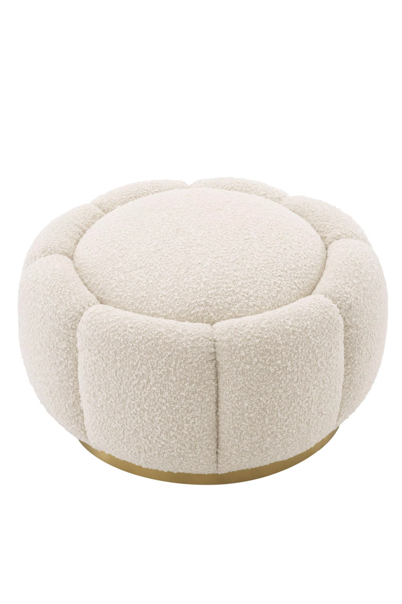 Cream Bouclé Modern Ottoman | Eichholtz Inger | Eichholtzmiami.com