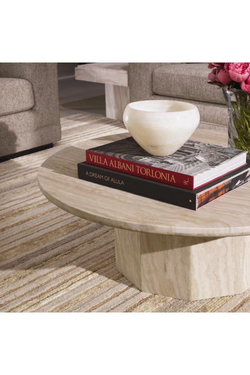 Round Travertine Coffee Table | Met x Eichholtz Florence | Eichholtzmiami.com